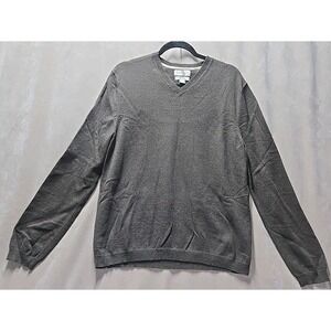 Banana Republic Brown Cotton Cashmere V-Neck Knit Elbow Pad Sweater Men's Sz M